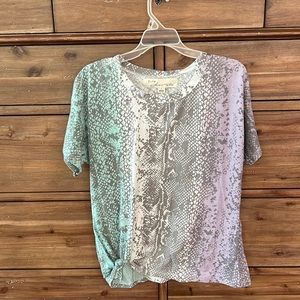 Snake print Vintage Havana knot tee shirt